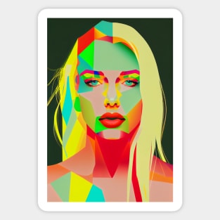 Modern pop art style woman portrait Sticker